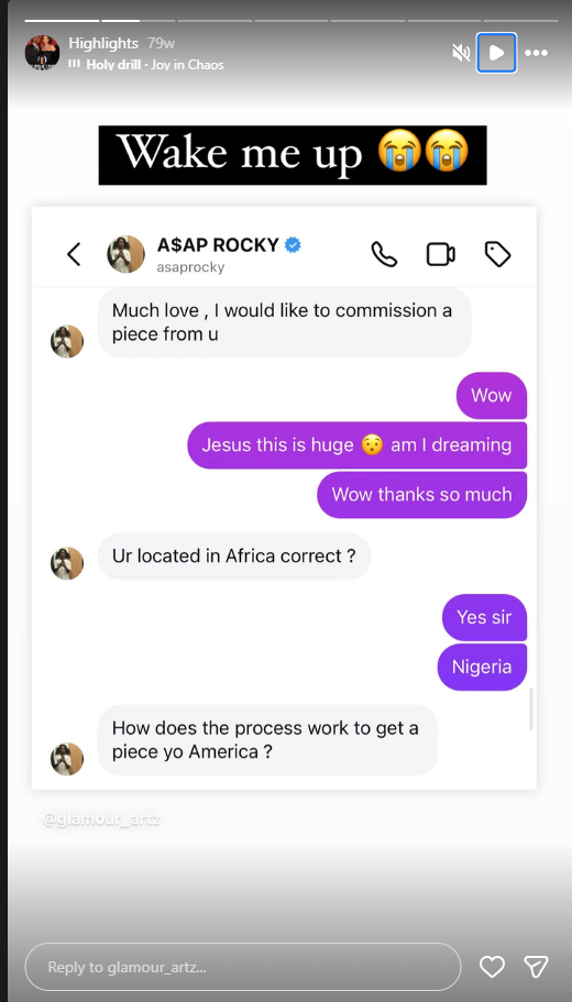 A$AP Rocky Surprises Rihanna With Stunning Portrait by Nigerian Artist