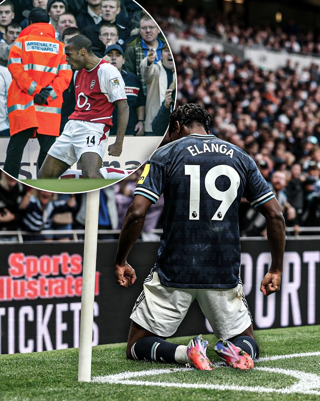 Anthony Elanga silences Tottenham with a Thierry Henry-style celebration at Tottenham Hotspur Stadium
