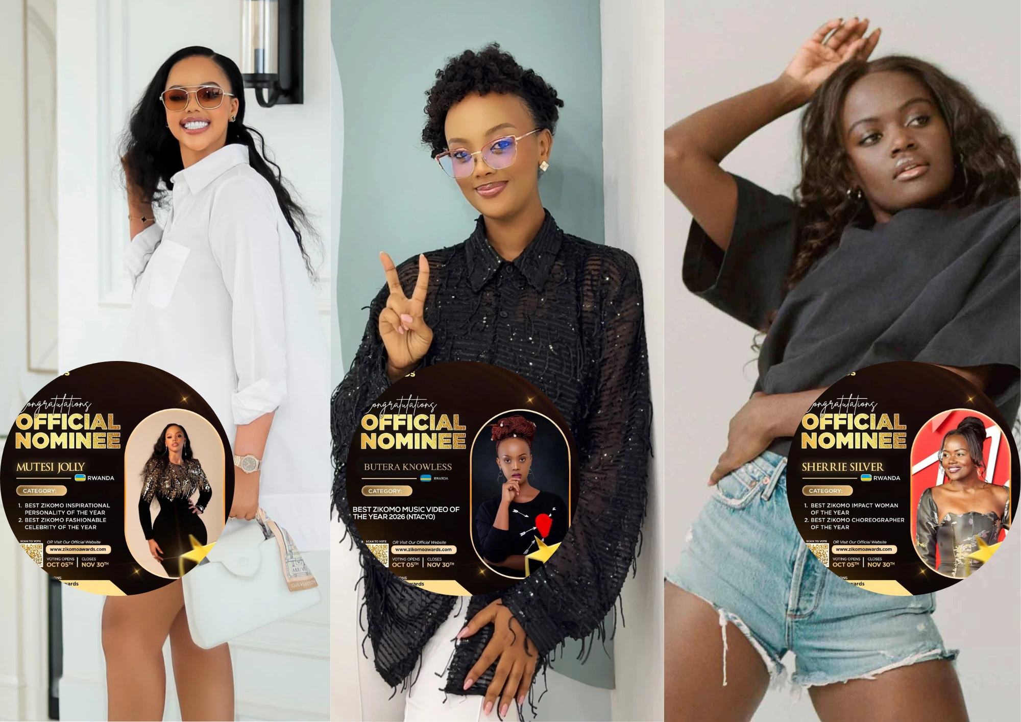 Mutesi Jolly, Butera Knowless and Sherrie Silver Earn Zikomo Awards 2026 Nominations