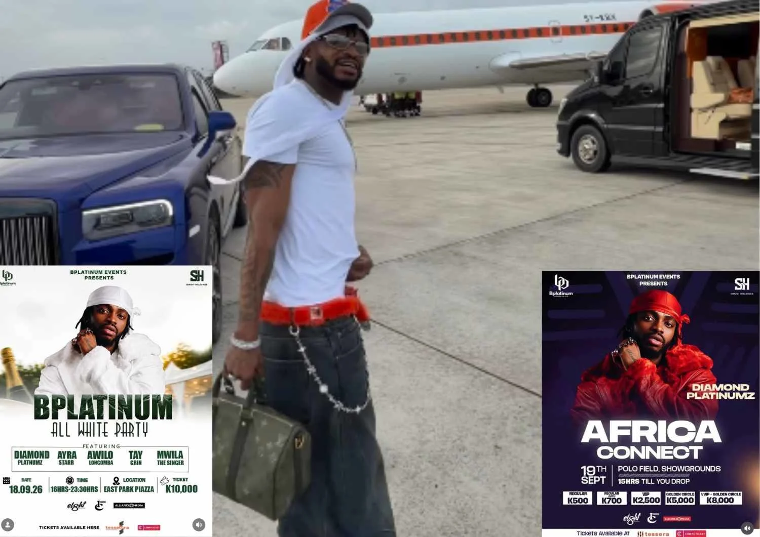 Diamond Platnumz Shares Video Before Flying to Zambia Ahead of Two-Night Event