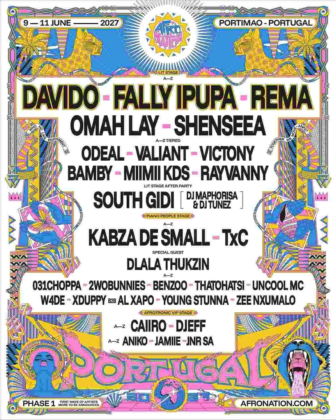 Afro Nation Portugal 2027 Lineup Revealed With Davido, Rema and Fally Ipupa