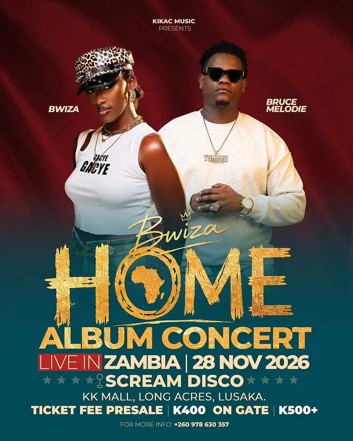 Bwiza Announces ‘HOME’ Album Concert in Lusaka With Bruce Melodie