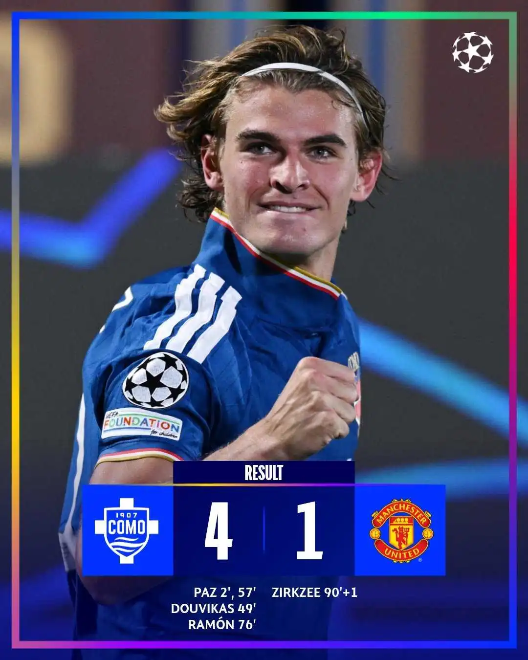 Como Make History With 4–1 Champions League Win Over Manchester United