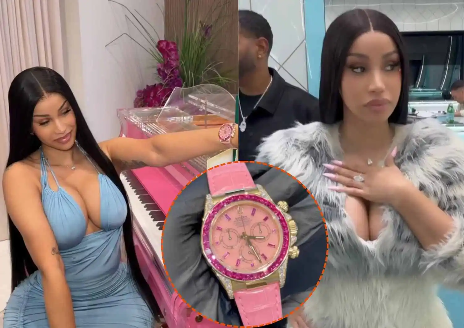 Cardi B Treats Herself to Rare Pink Rolex, Hermès Mini Kelly and 7-Carat Diamond Ring