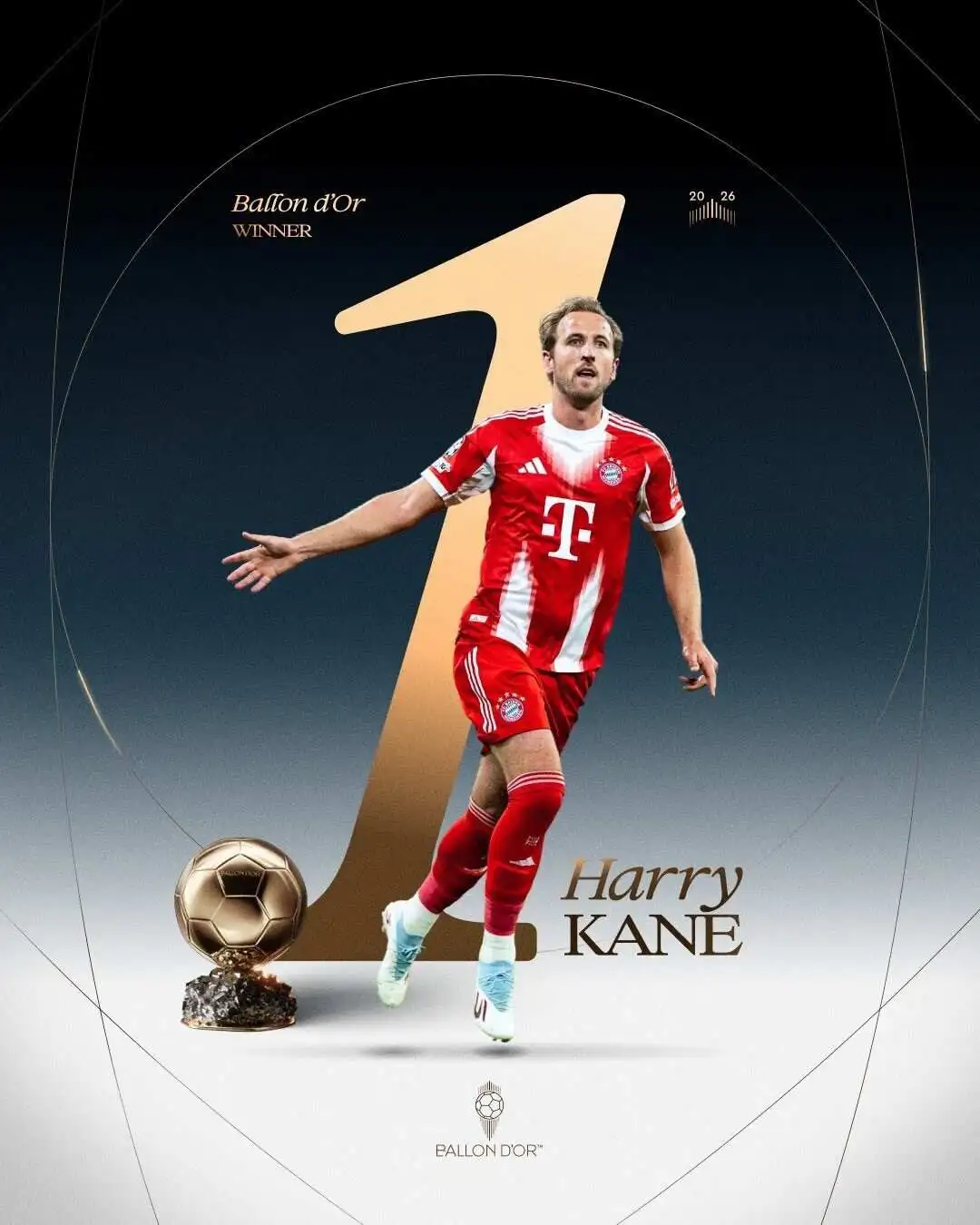 Harry Kane Wins 2026 Ballon d’Or Ahead of Lamine Yamal and Mbappé