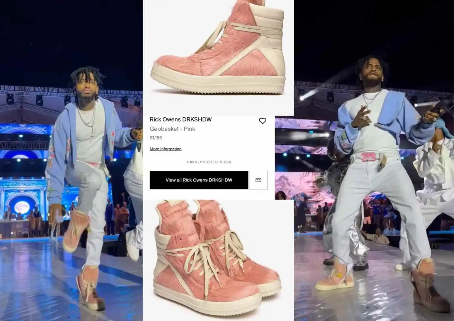 Diamond Platnumz Wears Rick Owens Sneakers Worth Over $1,600 at Kampala Retro Tour